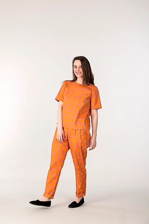 Alina Piu, Didi shirt Bouquent Print Orange